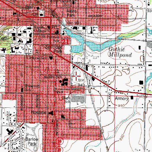 Topographic Map of Ingalls Field, WI