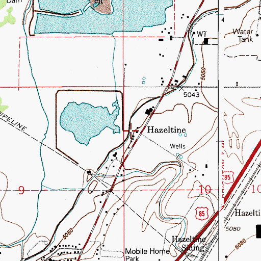 Topographic Map of Hazeltine, CO
