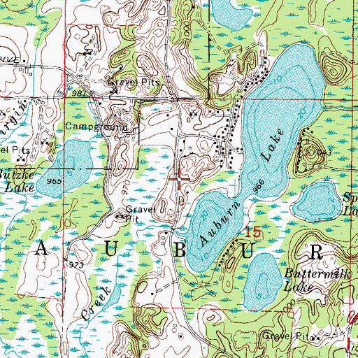 Topographic Map of Lake Fifteen School (historical), WI