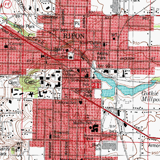Topographic Map of Little White Schoolhouse, WI