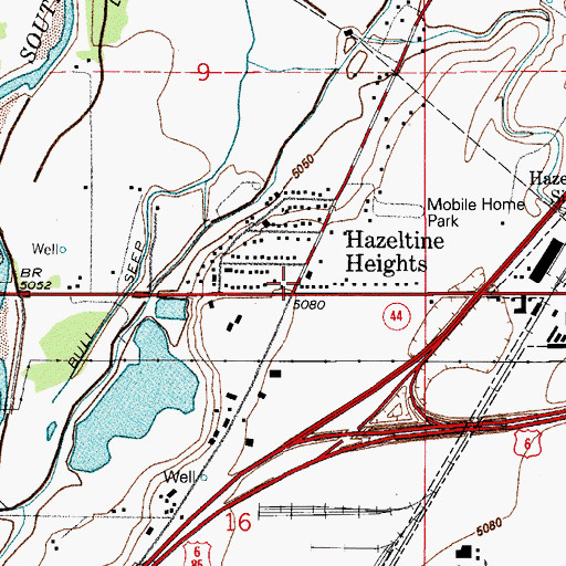 Topographic Map of Hazeltine Heights, CO