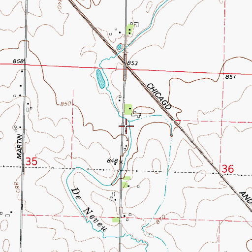Topographic Map of Marshall School (historical), WI