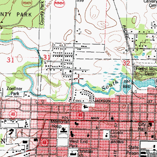Topographic Map of Meadow View Heights Park, WI
