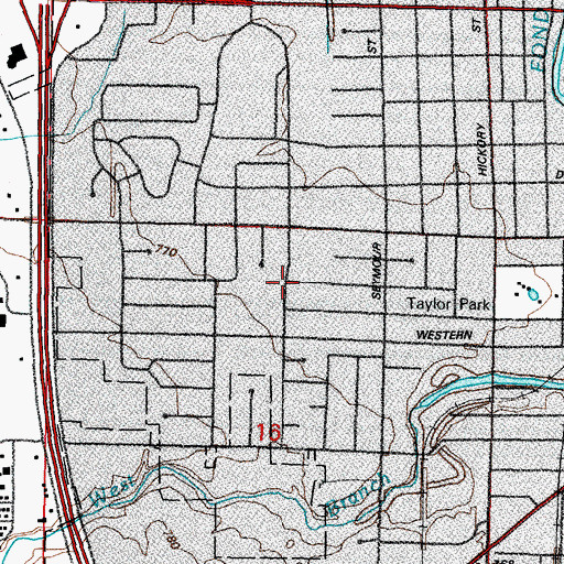Topographic Map of Memorial Baptist Church, WI