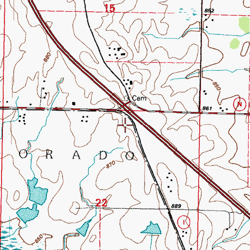 Topographic Map of Methodist Episcopal Cemetery, WI