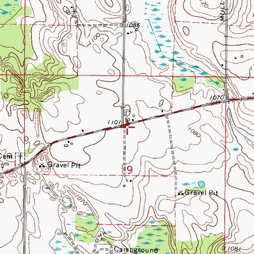 Topographic Map of Mitchell School (historical), WI