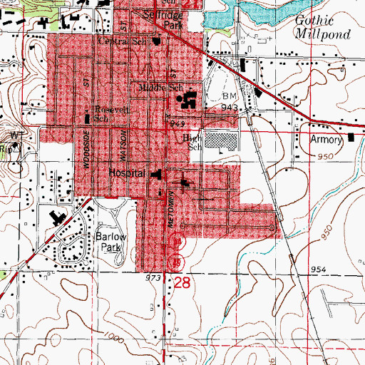 Topographic Map of Mount Zion Evangelical Lutheran Church, WI