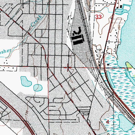 Topographic Map of North Fond du Lac Municipal Building, WI