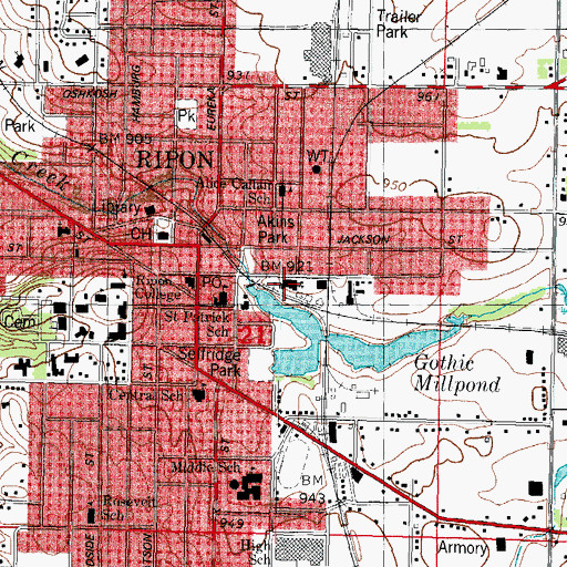 Topographic Map of Our Saviours United Church of Christ, WI
