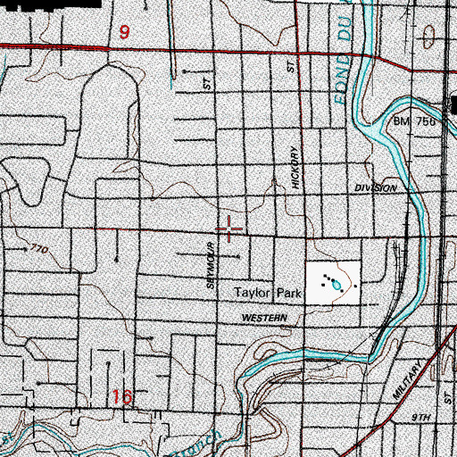 Topographic Map of Playmore Park, WI