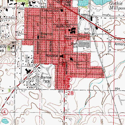 Topographic Map of Ripon Baptist Church, WI