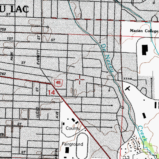 Topographic Map of Russell Park, WI