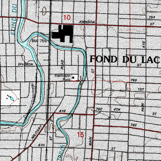 Topographic Map of Saint Ambrose Hall, WI