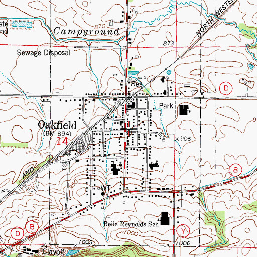 Topographic Map of Saint James Catholic Church, WI