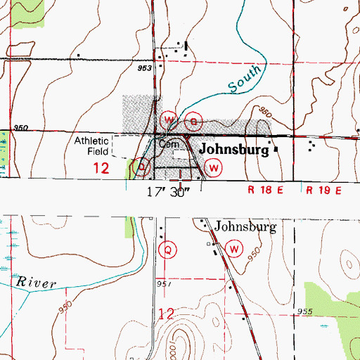 Topographic Map of Saint John the Baptist Catholic Church, WI