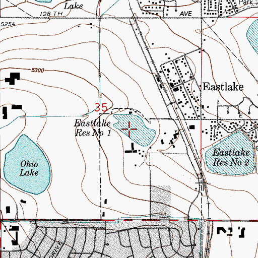 Topographic Map of Eastlake Reservoir Number One, CO