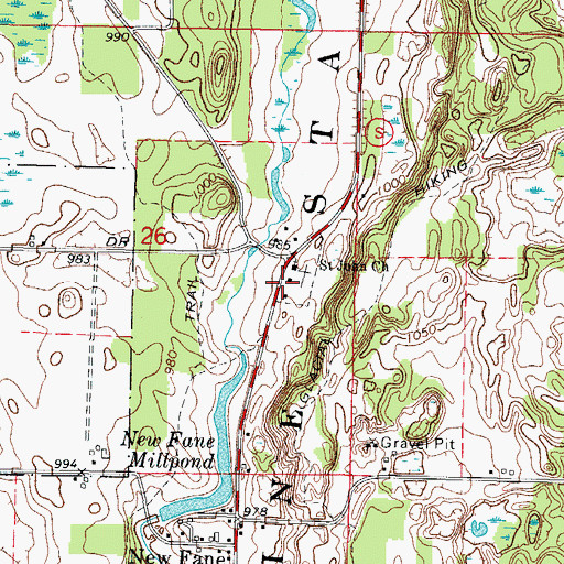 Topographic Map of Saint Johns School (historical), WI