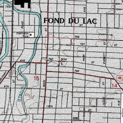Topographic Map of Saint Josephs Roman Catholic Church, WI