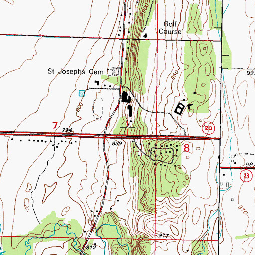 Topographic Map of Saint Mary's Springs Academy - Elementary School, WI