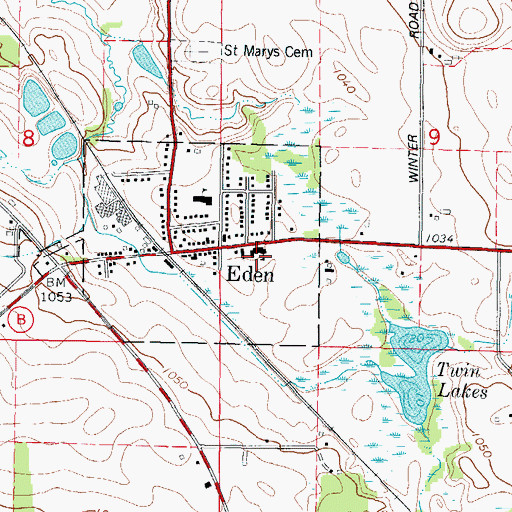 Topographic Map of Saint Mary School, WI