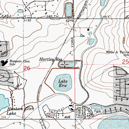 Topographic Map of Hartley Reservoir, CO