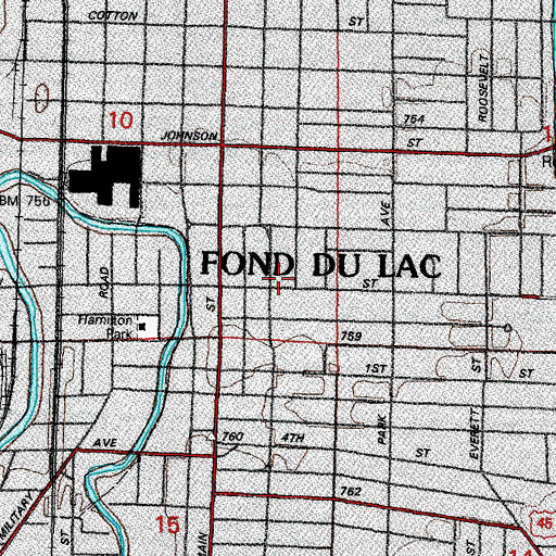 Topographic Map of Saint Mary's Springs Academy - Elementary and Middle Campus, WI