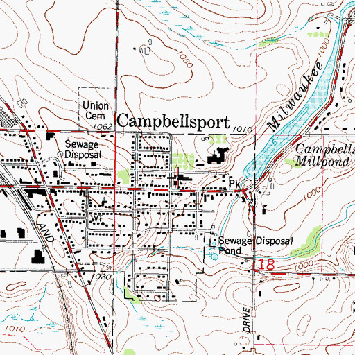 Topographic Map of Saint Matthew Elementary School, WI