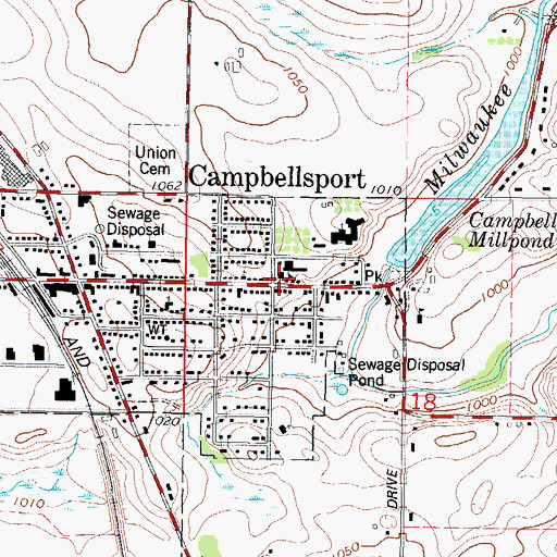 Topographic Map of Saint Matthews Catholic Church, WI