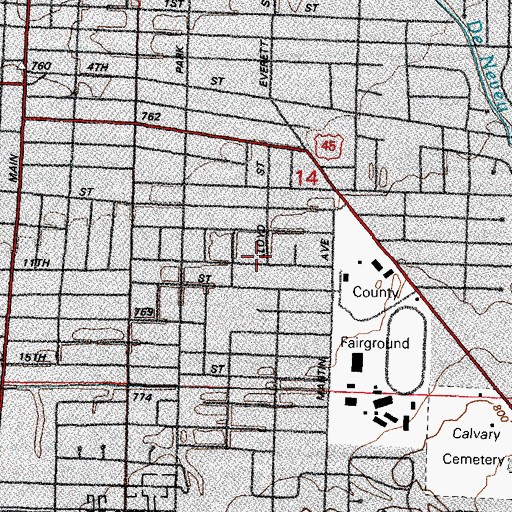 Topographic Map of Saint Matthews Methodist Church, WI
