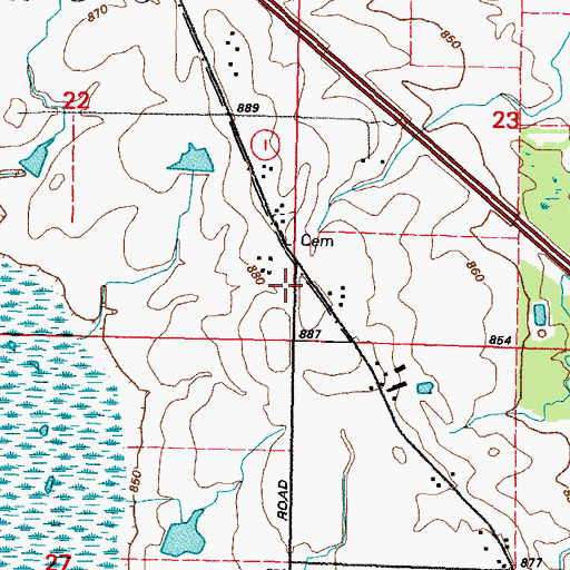 Topographic Map of Saint Pauls School, WI