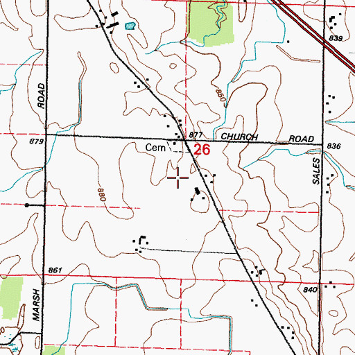 Topographic Map of Salem Church, WI