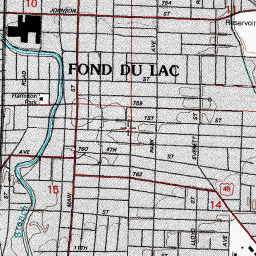 Topographic Map of Salem United Methodist Church, WI