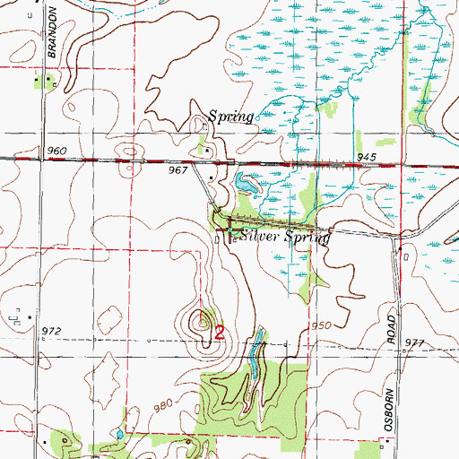 Topographic Map of Silver Spring, WI