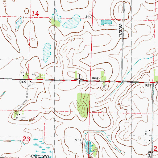 Topographic Map of Simmons School (historical), WI