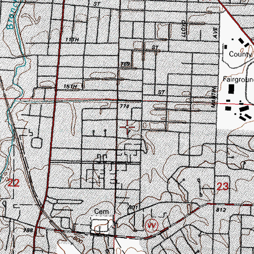 Topographic Map of South Ditch, WI
