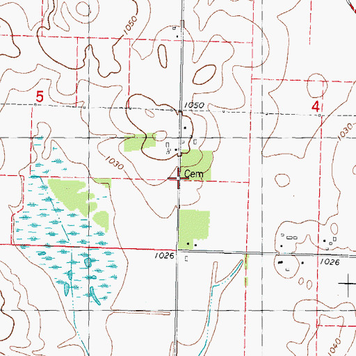 Topographic Map of Swatz Family Plot, WI