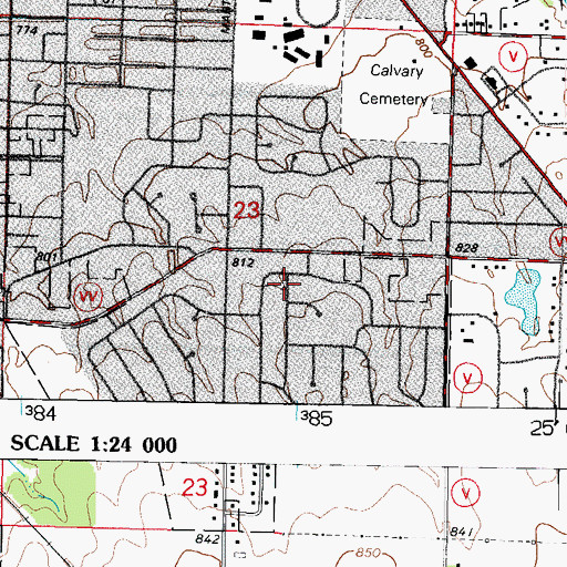 Topographic Map of Theisen Middle School, WI