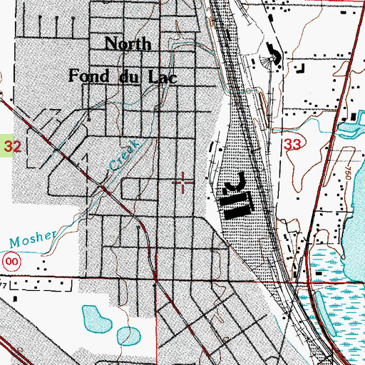 Topographic Map of Washington School (historical), WI