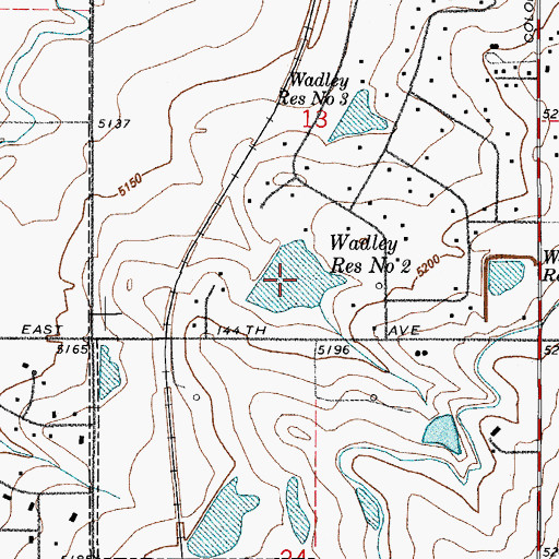 Topographic Map of Wadley Reservoir Number 2, CO