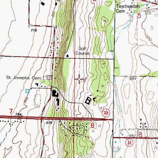 Topographic Map of Whispering Springs Golf Course, WI