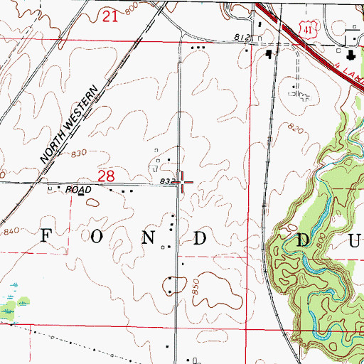 Topographic Map of Willow Lawn School (historical), WI