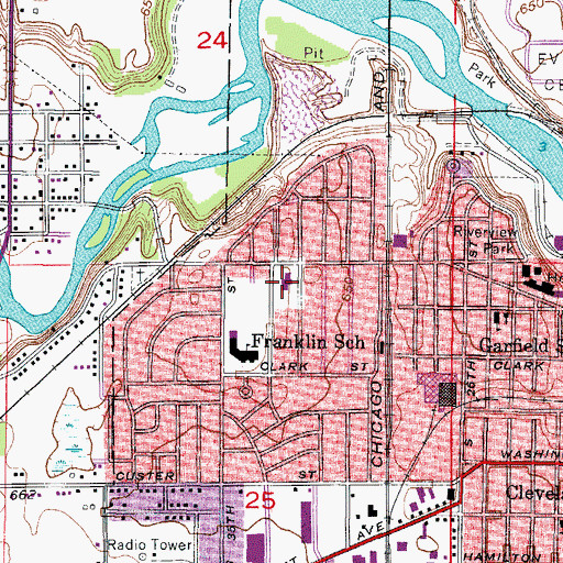 Topographic Map of Bethany Lutheran School, WI