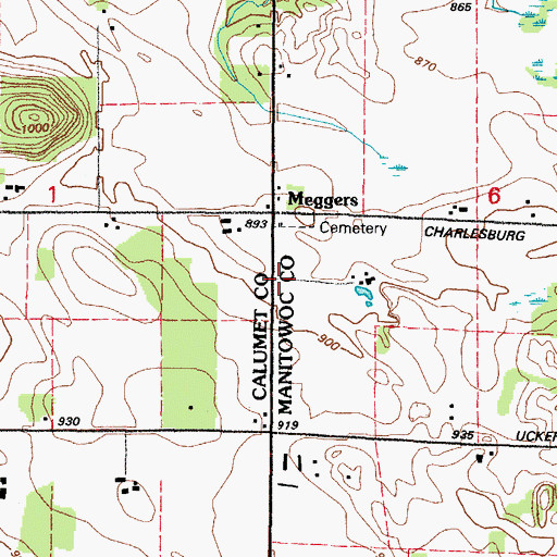 Topographic Map of Bethel United Methodist Church, WI