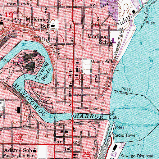 Topographic Map of Calvary Assembly of God Church, WI