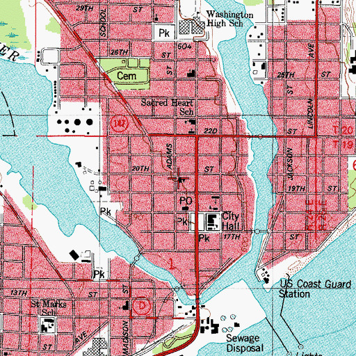 Topographic Map of Calvary Lutheran Church, WI