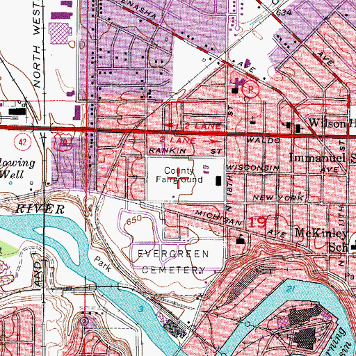 Topographic Map of Citizen Park, WI