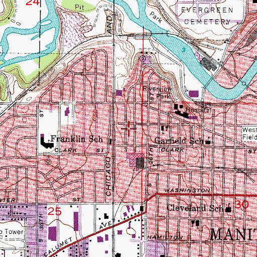 Topographic Map of Community Bible Church, WI