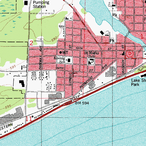 Topographic Map of Community Chapel Church (historical), WI