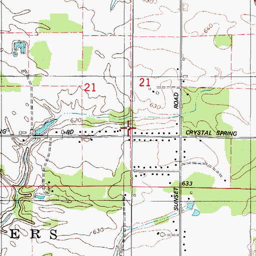 Topographic Map of Crystal Springs School (historical), WI
