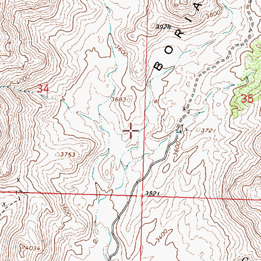 Topographic Map of Boriana Canyon, AZ